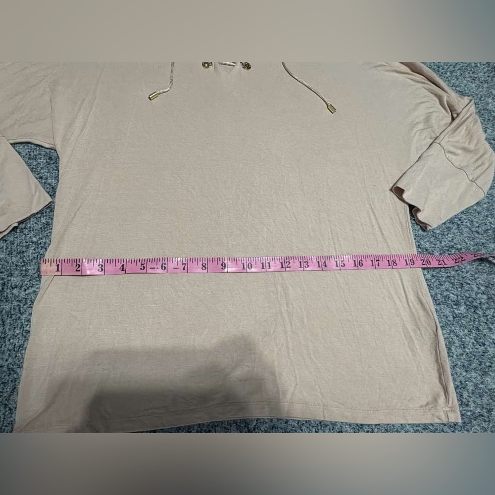 Calvin Klein Beige Lace-Up Blouse / Size S - Picture 6 of 11